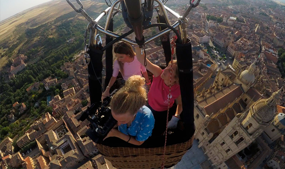 Sobrevolando Segovia para el programa Castilla y León-directo